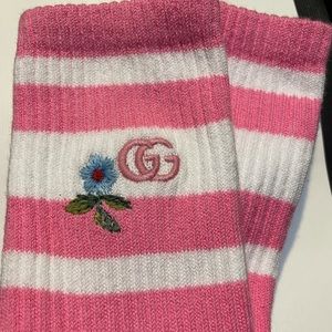 Pink Embroidered Gucci Socks NWT